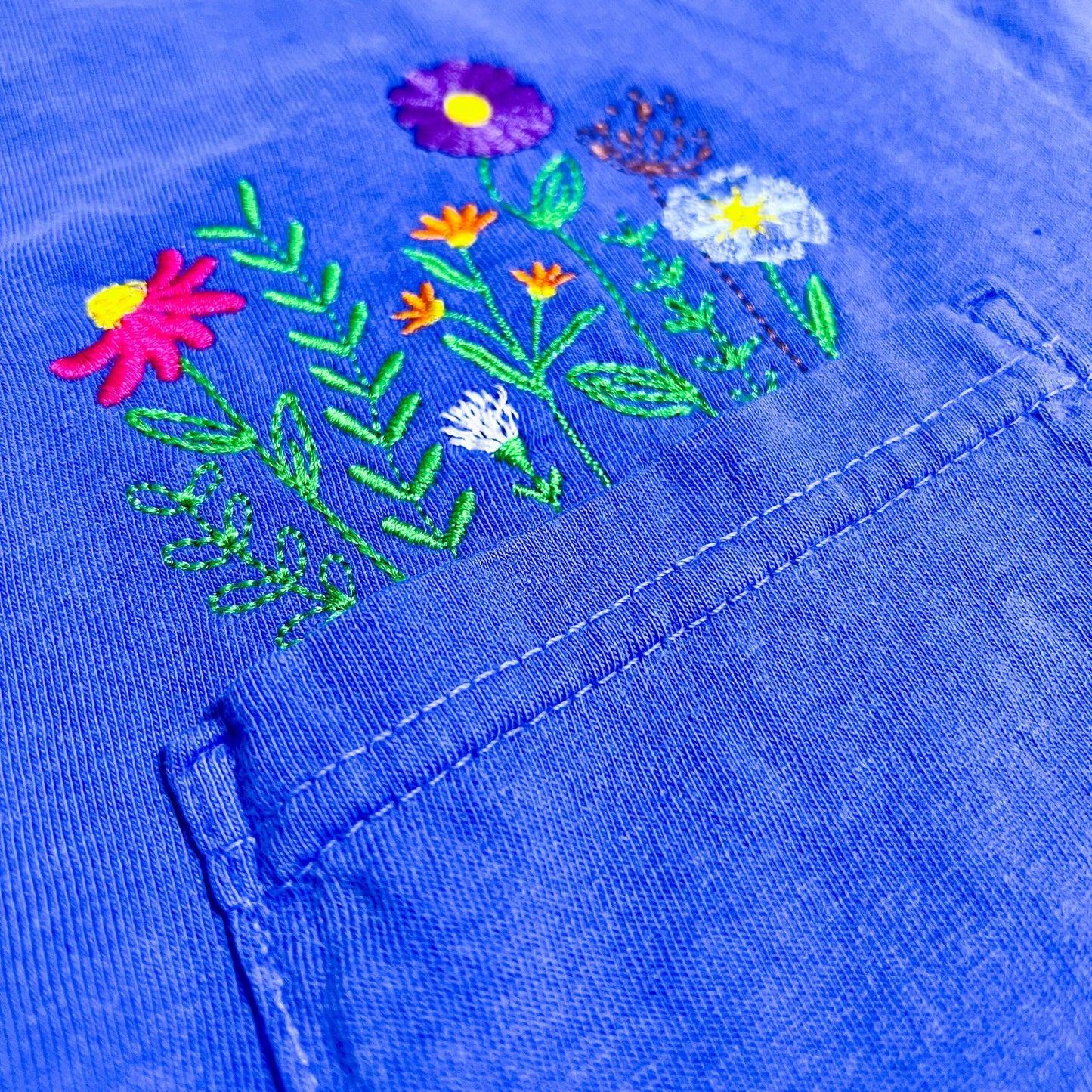 Wildflower Embroidered Pocket Tee Embellish by Arwa