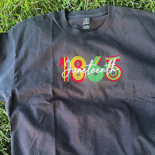 Juneteenth 1865 Embroidered Tee Embellish by Arwa