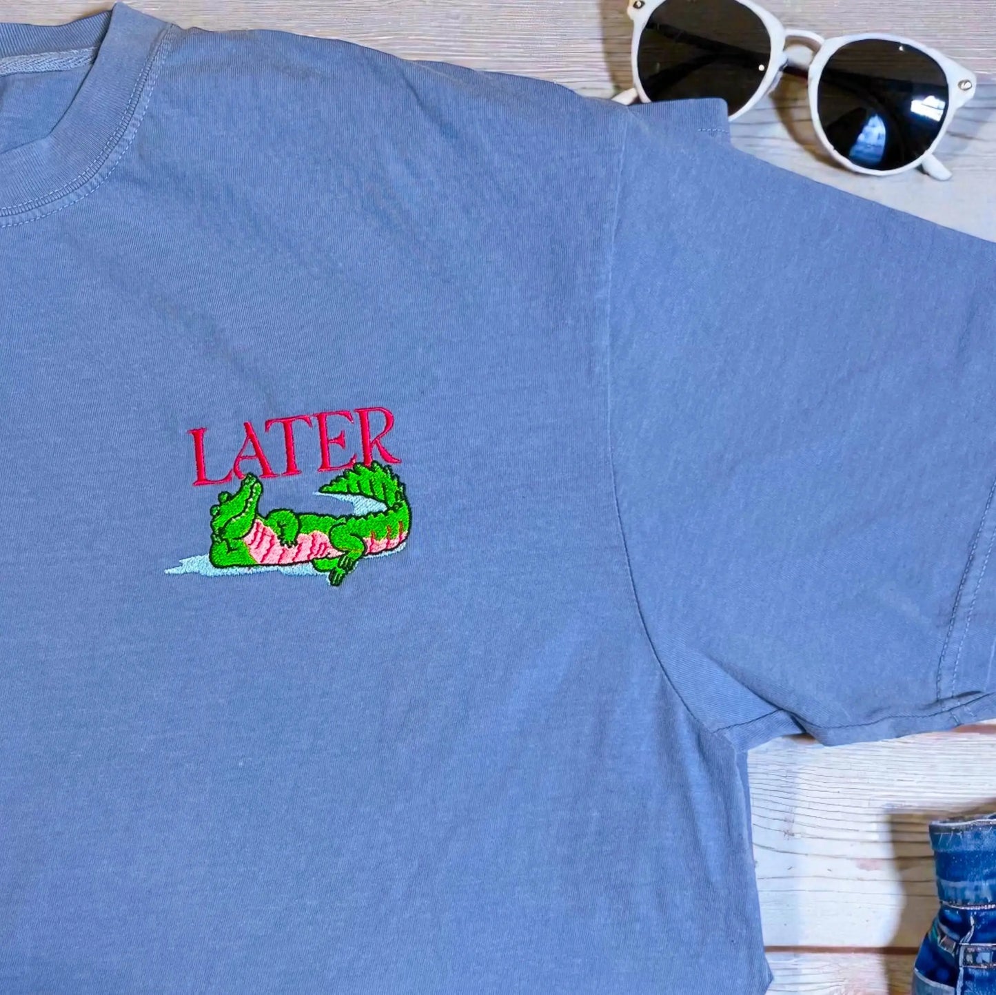 Later Gator Embroidered Tee Embellish by Arwa