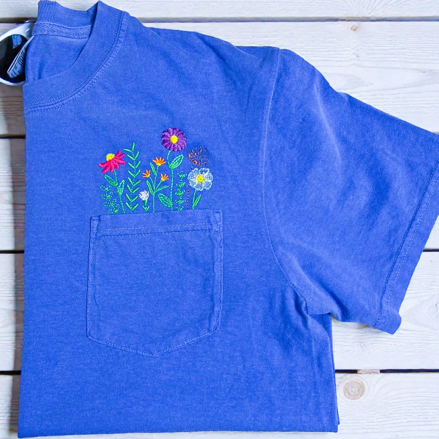 Wildflower Embroidered Pocket Tee Embellish by Arwa