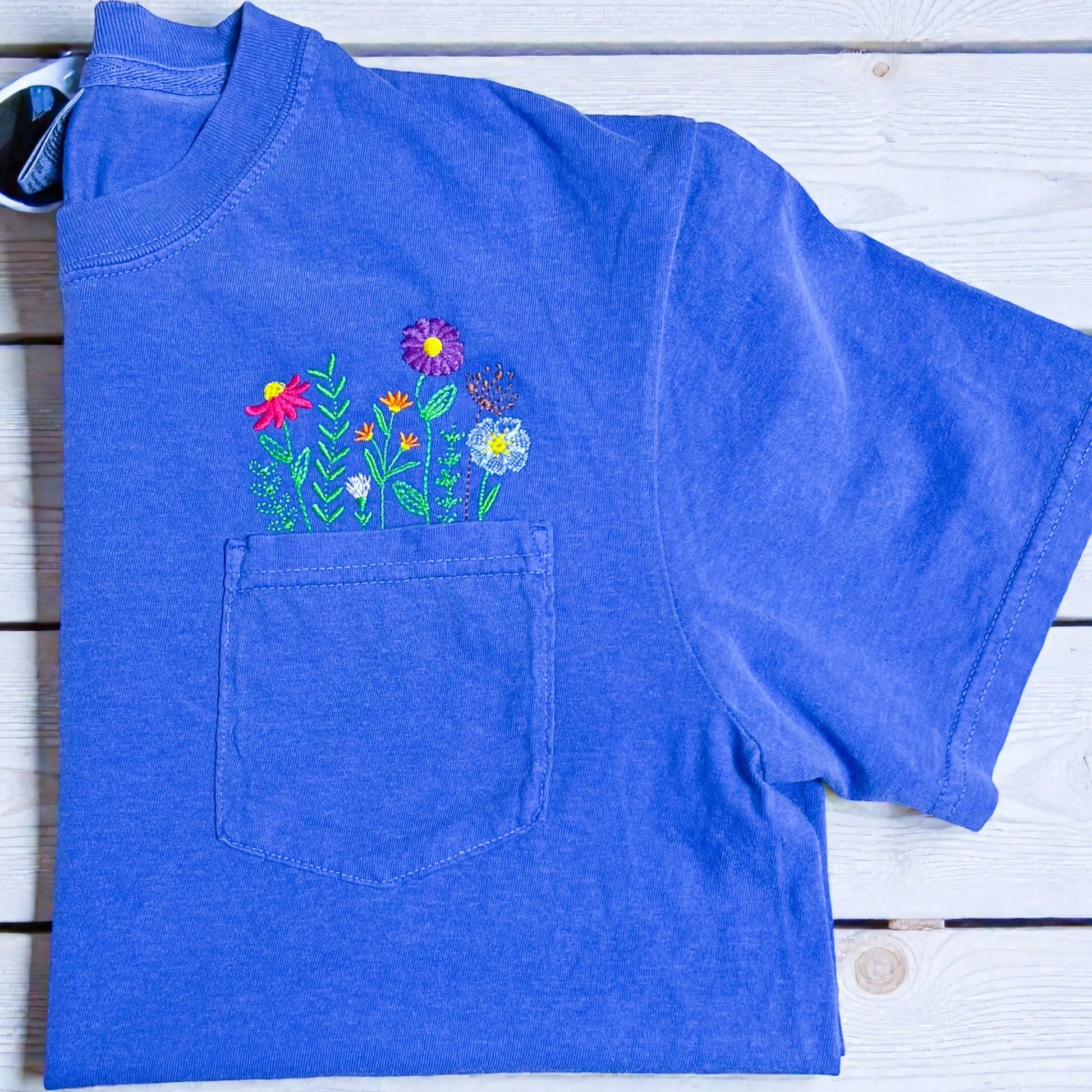 Wildflower Embroidered Pocket Tee Embellish by Arwa